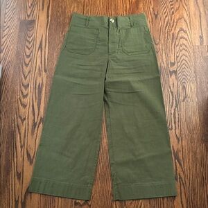 Anthropologie Maeve Collette Olive Green Wide Leg, crop size 30, good condition